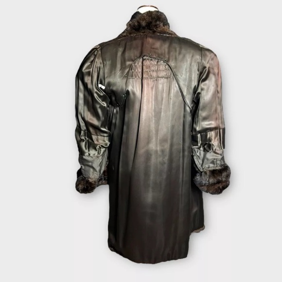 Vintage Fur Women’s Coat Size XS Brown Long Unbranded - Picture 10 of 14